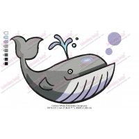 Cartoon Whale Embroidery Design